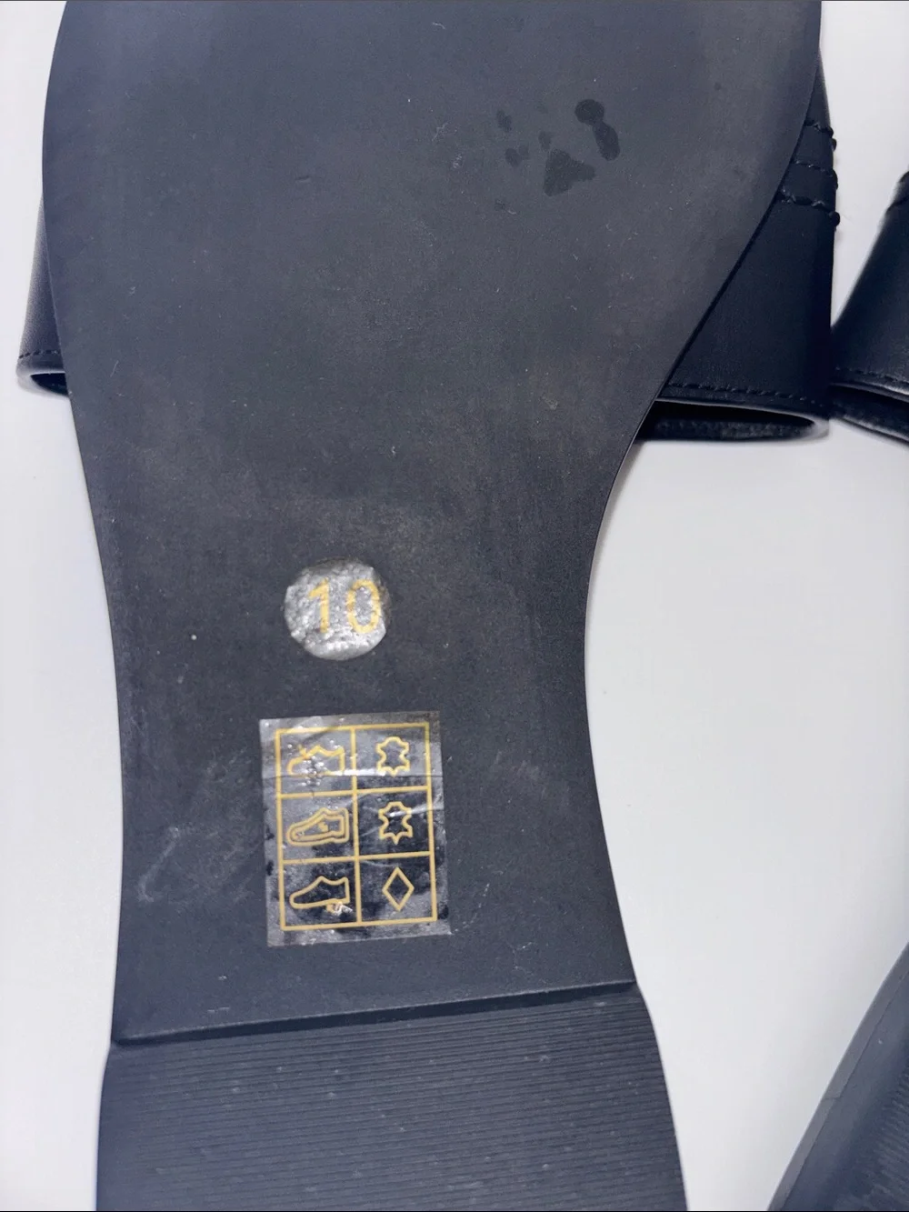 Tory Burch Black Leather Slide Sandals with Gold Logo